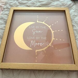 Gold Framed Sun and Moon Wall Art
